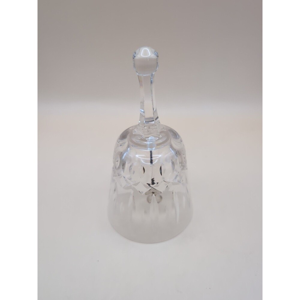 Vintage Cut Crystal Hand Bell – Clear Glass Decorative Bell – Approx. 6"